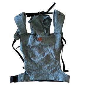 Happy Baby Carrier with Sun Shade, Gray and Black, 100% linen.